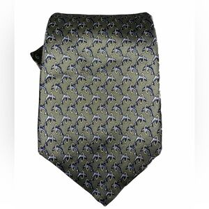 BROOKS BROTHERS  MAKERS LIMITED EDITION BLUE DOLPHINS TIE  MADE IN USA ALL SILK